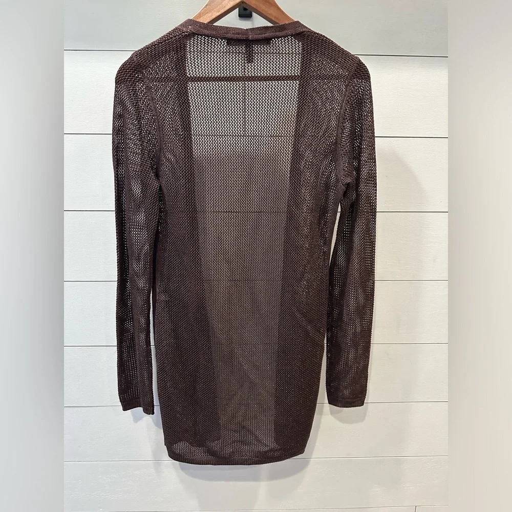WHBM Elegant Brown Open-Front Women's Sweater- size XS